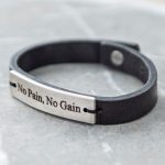 Personalized Leather Bracelet with Stainless Steel-5