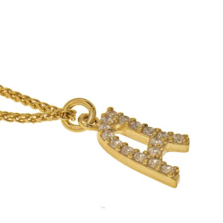 cz Initial Necklace-1 in 18K Gold Plating