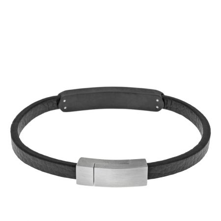 Stainless Steel Men's Bracelet with Engravable Bar-1 in 316 Stainless Steel