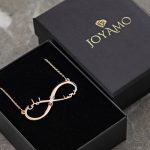 Arabic Infinity Cut Out Name Necklace with Birthstones-3