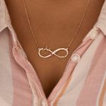 Arabic Infinity Cut Out Name Necklace with Birthstones-1