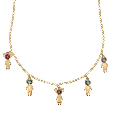 Birthstone Kids Charms Necklace-1 in 18K Gold Plating