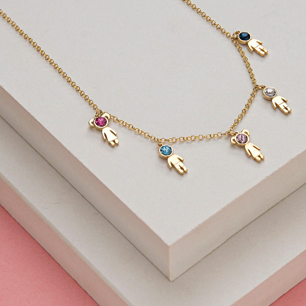 Birthstone Kids Charms Necklace-4