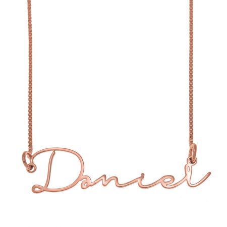 Personalized Name Signature Necklace in 18K Rose Gold Plating