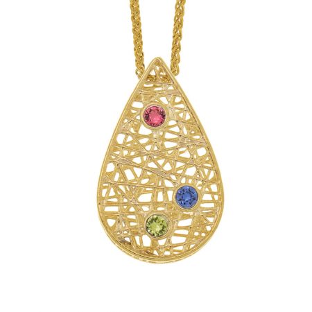 Birthstone Drop Necklace in 18K Gold Plating