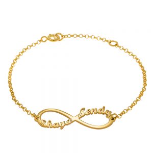 Infinity 2 Names Bracelet gold