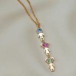 Vertical Birthstone Kids Charms Necklace-3