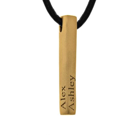 Men's Personalized Bar Necklace in 18K Gold Plating