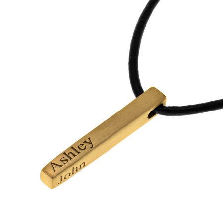 Men's Personalized Bar Necklace-1 in 18K Gold Plating