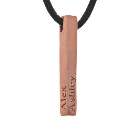 Men's Personalized Bar Necklace in 18K Rose Gold Plating