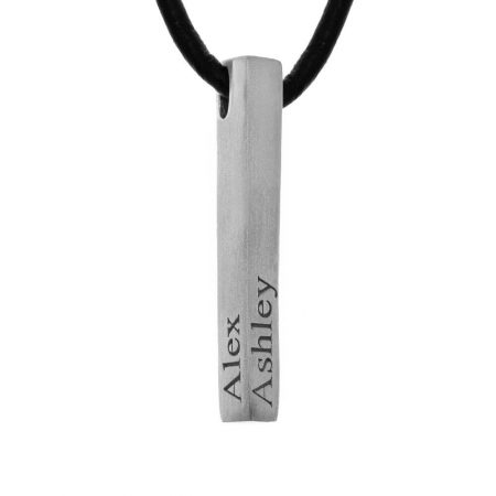 Men’s Personalized Bar Necklace in 925 Sterling Silver