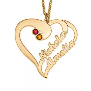 Cut Out Heart Necklace For Couples gold