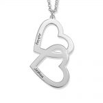 Engraved Heart in Heart Necklace