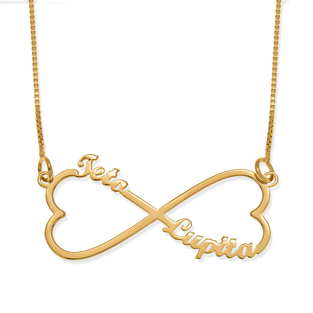 Infinity Heart Name Gold Plated Necklace – Stayclassy.in