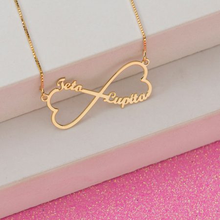 Double Heart Infinity Necklace-2