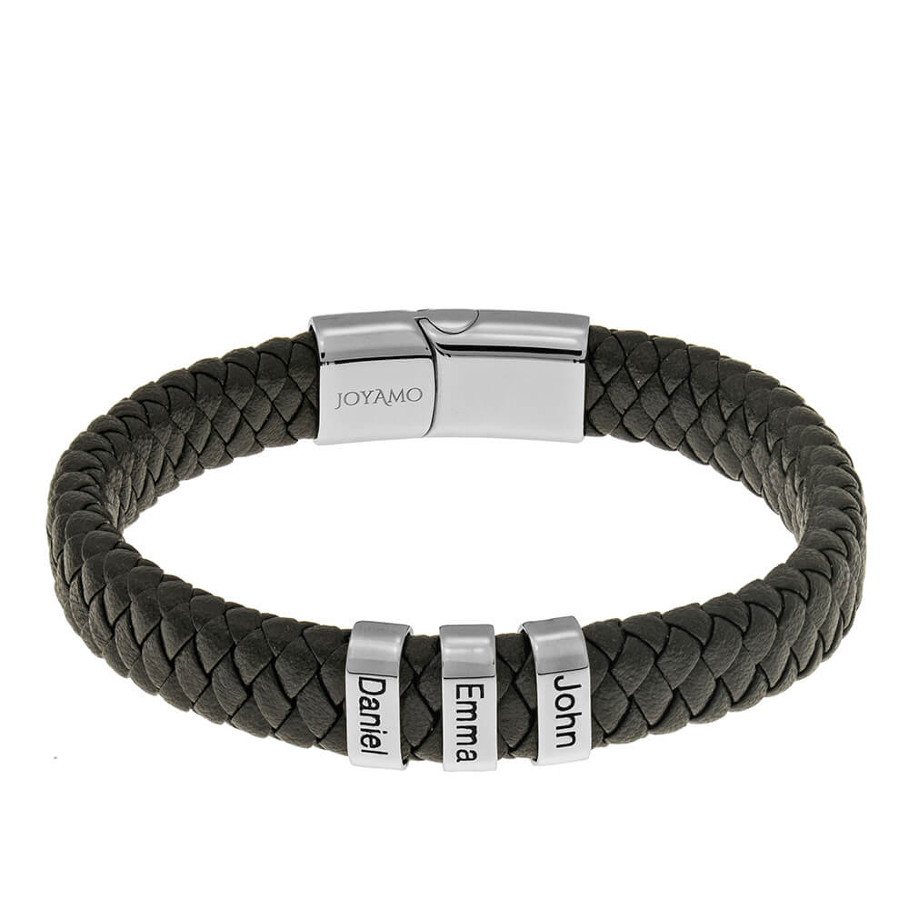 Sieraden Armbanden Manchetarmbanden Custom Leather Bracelet for Men Engraved with any Text Personalized Mantra Bracelet Homme Mens Engraved Bracelet Leather w/ Snap Closure 