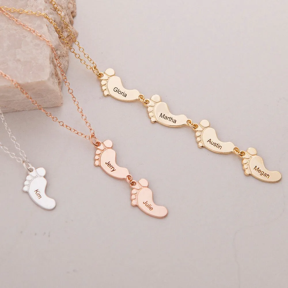 Vertical Baby Feet Necklace