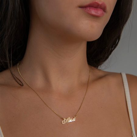 Alex Name Necklace-2 in 18K Gold Plating