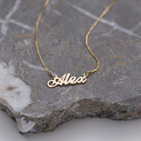 Alex Name Necklace-3 in 18K Gold Plating