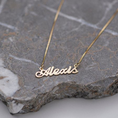 Alexis Name Necklace-3 in 18K Gold Plating