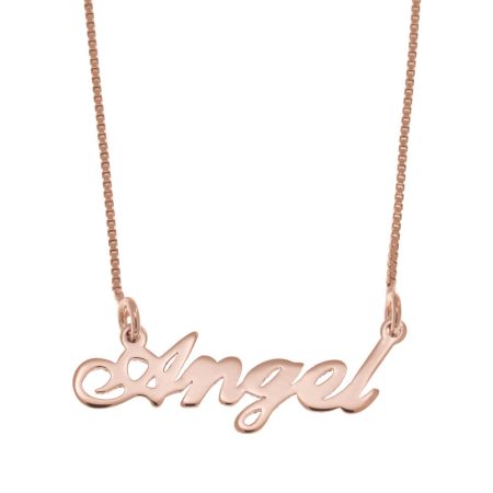 Angel Name Necklace in 18K Rose Gold Plating