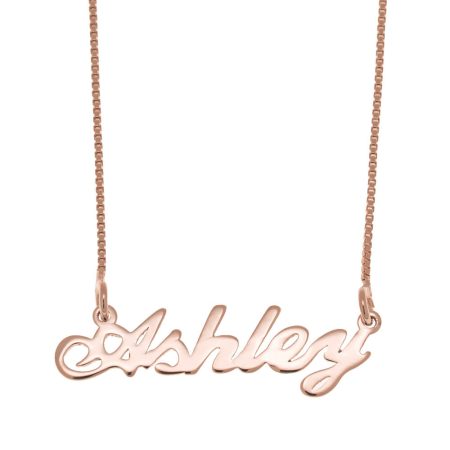 Ashley Name Necklace in 18K Rose Gold Plating