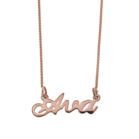 Ava Name Necklace in 18K Rose Gold Plating