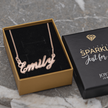 Emily Name Necklace-2 in 18K Rose Gold Plating