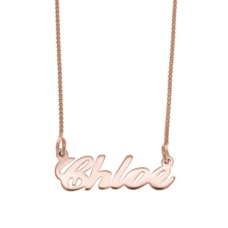 Chloe Name Necklace in 18K Rose Gold Plating