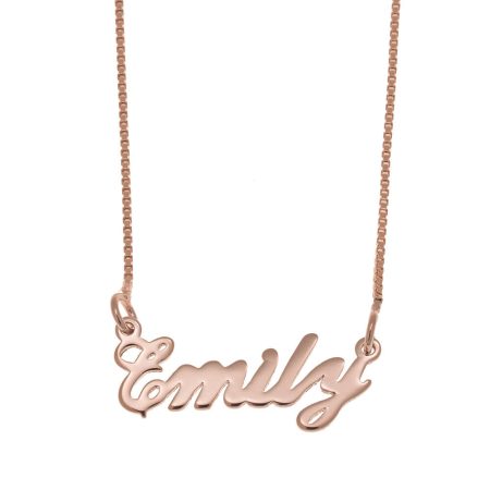 Emily Name Necklace in 18K Rose Gold Plating