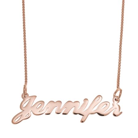 Jennifer Name Necklace in 18K Rose Gold Plating