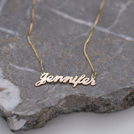 Jennifer Name Necklace-3 in 18K Gold Plating