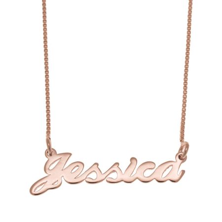 Jessica Name Necklace in 18K Rose Gold Plating