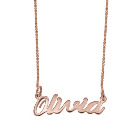 Olivia Name Necklace in 18K Rose Gold Plating