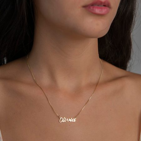 Olivia Name Necklace-2 in 18K Gold Plating
