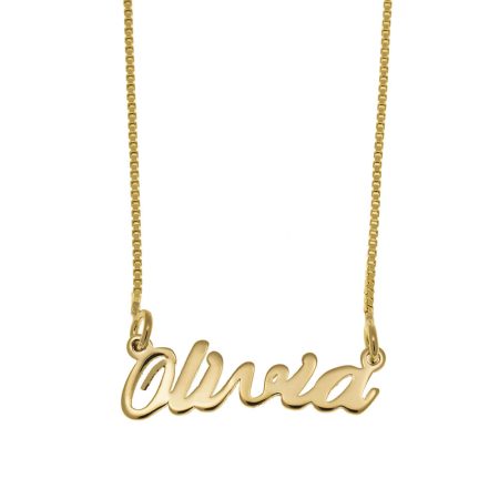 Olivia Name Necklace in 18K Gold Plating