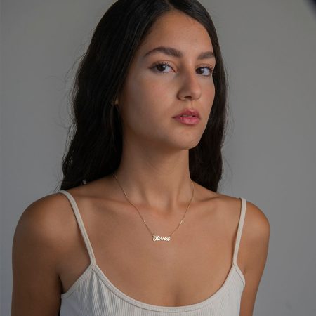 Olivia Name Necklace-1 in 18K Gold Plating