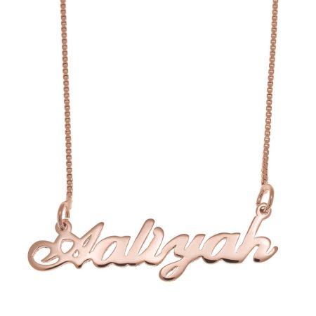 Aaliyah Name Necklace in 18K Rose Gold Plating