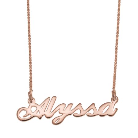 Alyssa Name Necklace in 18K Rose Gold Plating