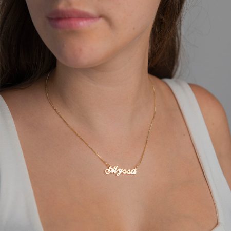 Alyssa Name Necklace-2 in 18K Gold Plating