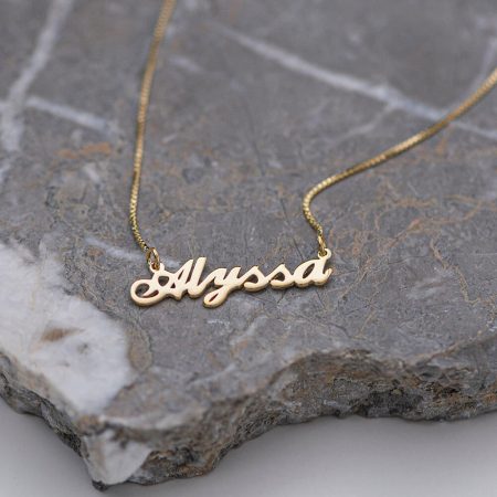 Alyssa Name Necklace-3 in 18K Gold Plating