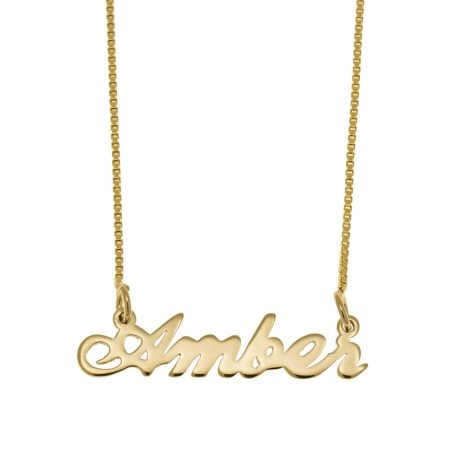 Amber Name Necklace in 18K Gold Plating