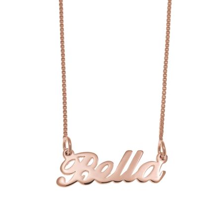 Bella Name Necklace in 18K Rose Gold Plating