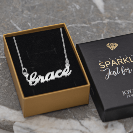 Grace Name Necklace-2 in 925 Sterling Silver