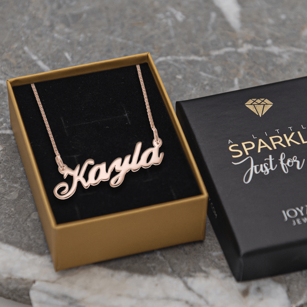 Kayla Name Necklace Rose Gold lifestyle
