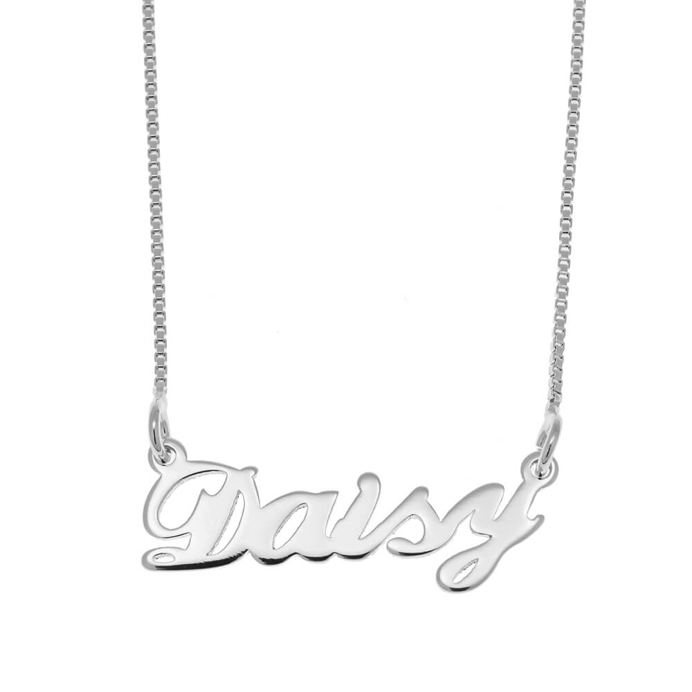 Daisy Name Necklace silver