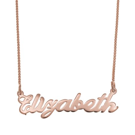 Elizabeth Name Necklace in 18K Rose Gold Plating