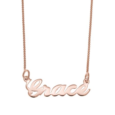 Grace Name Necklace in 18K Rose Gold Plating
