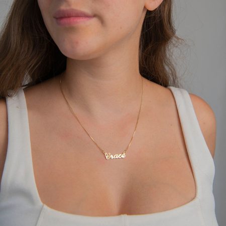 Grace Name Necklace-2 in 18K Gold Plating