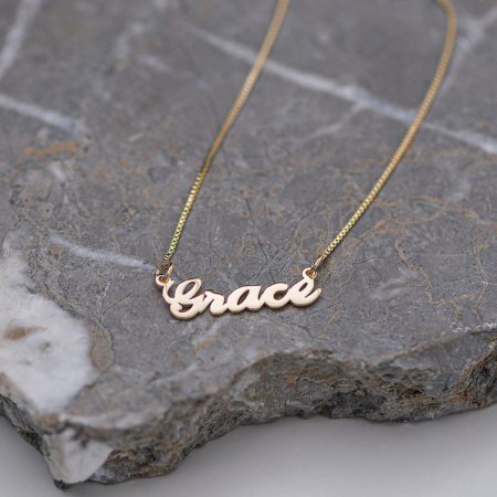 Grace Name Necklace-3 in 18K Gold Plating